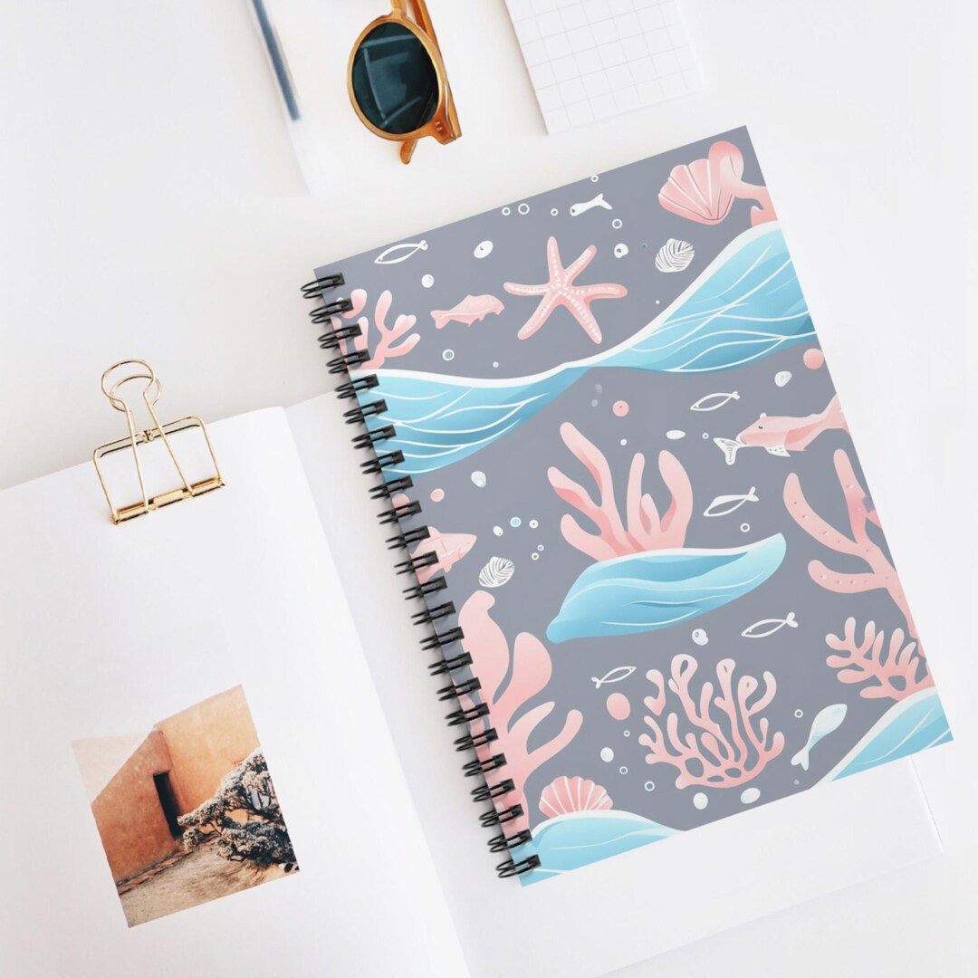 Ocean Coral Reef Art Spiral Notebook - Ruled Line - Etsy