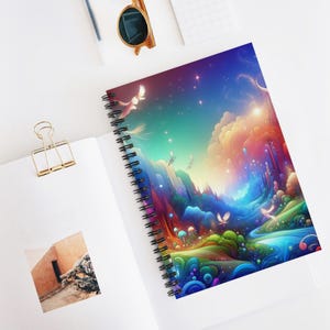 Colorful Fantasy Spiral Notebook - Ruled Lines, Dream Journal, Art Notebook, Gift for Writers, Stationery Lovers, Fantasy Planning