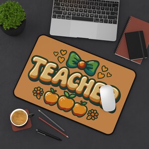 Cute Teacher Desk Mat, Classroom Decor for Teachers, Back to School Gift, Office Accessory, Fun Desk Pad