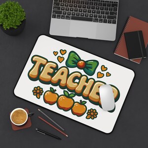 Lehrer-Schreibtischmatte - Niedliches Klassenzimmer-Dekor, Geschenk für Erzieher, Apfel-Arbeitsplatz, Wertschätzung des Lehrers, Schulzubehör