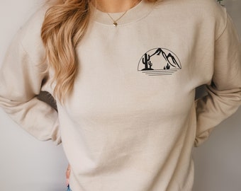 Desert Sunset Sweatshirt, Cactus Sweatshirt, Desert Sweatshirt, Cactus Gifts, Sunset Sweatshirt, Desert Lover Gifts, Cactus Lover Gifts