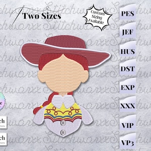 Jessie Embroidery Design, Toy Story Embroidery Design, File in PES, DST, JEF, etc., Toy Story Jessie Machine Embroidery Design