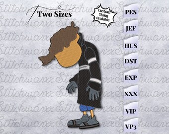 Wibey Embroidery Design, Coraline Embroidery Design, File in PES, DST, JEF, etc., Instant Download Coraline Wibey Machine Embroidery Design
