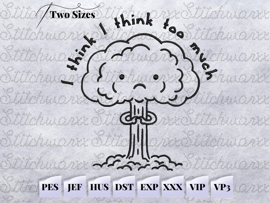 Overthinking Machine Embroidery Design, Anxiety Embroidery Designs ...