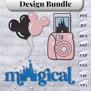 Pacote de pacotes de design de bordado Disneyyy, designs de bordado modernos, design de bordado Mickeyyy, PES, DST, JEF, etc., download instantâneo