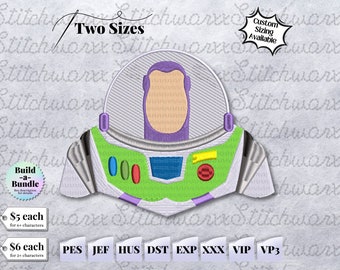 Buzz Embroidery Design, Toy Story Embroidery Design, File in PES, DST, JEF, etc., Toy Story Buzz Machine Embroidery Design