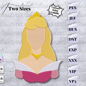 Aurora Machine Embroidery Design, Princess Embroidery Design, File in PES, DST, JEF, etc., Instant Download