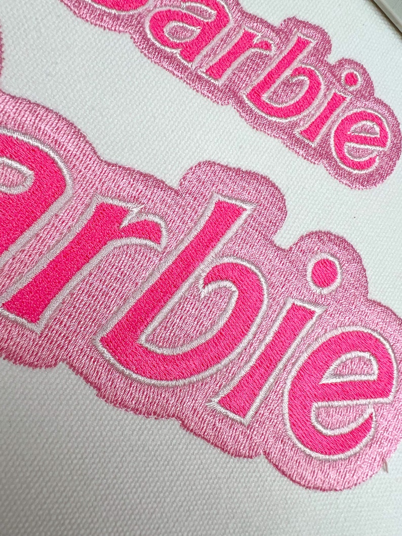 Barbie Rhinestone Lettering Pink&white Lettering Embroidery File, Bride Embroidery Design, Barbie ...