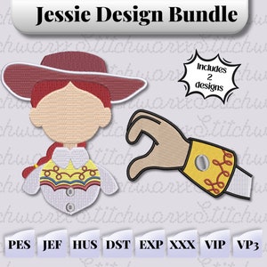 Jessie Embroidery Design Bundle, Toy Storyy Embroidery Design, File in PES, DST, JEF, etc., Machine Embroidery Design