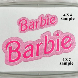 Pink&White Lettering Embroidery File, Bride Embroidery Design, Barbie Embroidery Design, File in PES, DST, JEF, etc.