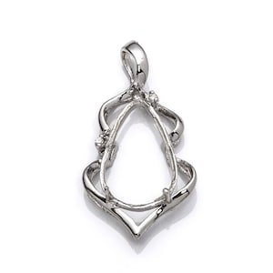 Pear Pendant With Cubic Zirconia Inlays and Pear Shape