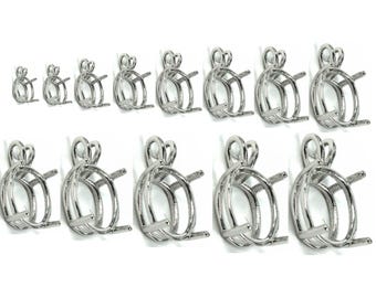 Oval Basket Pendant with Oval Mounting and Double Loop Bail in Sterling Silver   MTP751