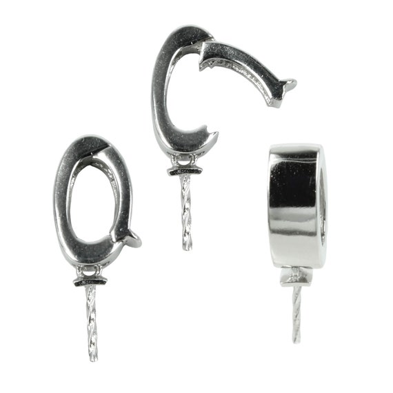 Necklace Enhancer Bail With Cup Peg Pearl Mounting in Sterling