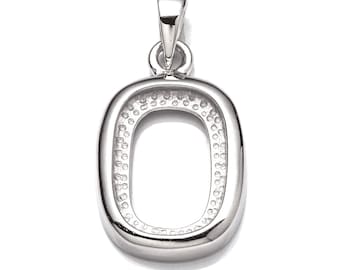 Rectangular Pendant Setting with Rectangular Bezel Mounting including Bail in Sterling Silver 10x14mm | MTP265