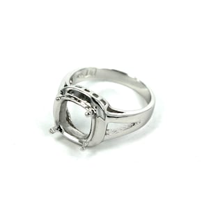 Ring Setting with Square Prongs Mounting in Sterling Silver 10x10mm | MTR184-6