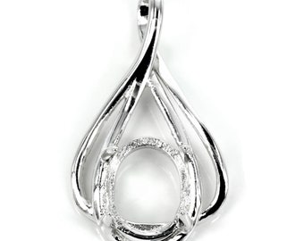 Pear Shaped Pendant with Incorporated Bail in Sterling Silver 7x9mm | MTP865