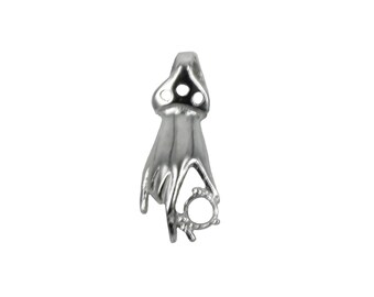 Hand Pendant Setting with Round Prongs Mounting including Bail in Sterling Silver 2mm | MTP1083