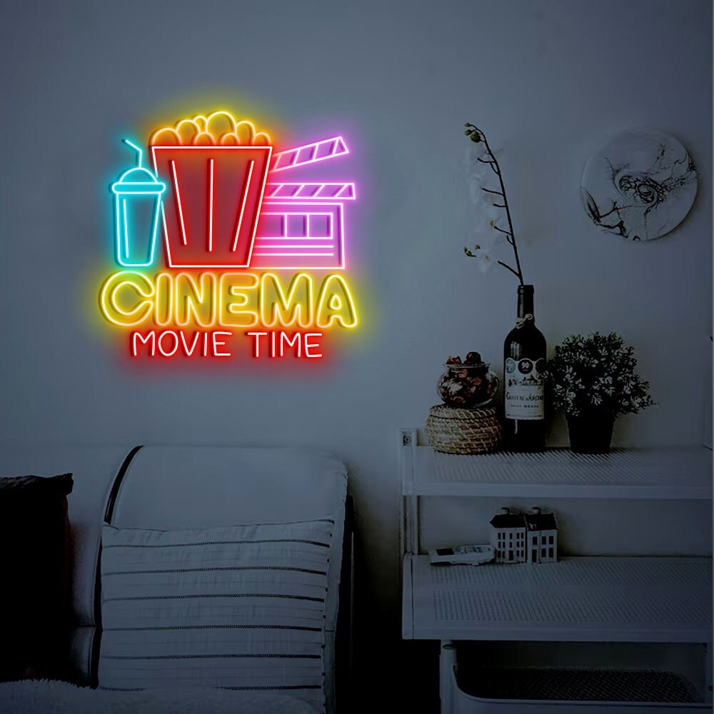 Movie Night Neon Sign Cinema Movie Neon Sign Film Neon Sign Etsy