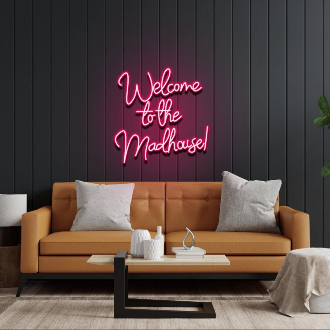 to the Madhouse Neon Sign Custom House Neon Sign Etsy