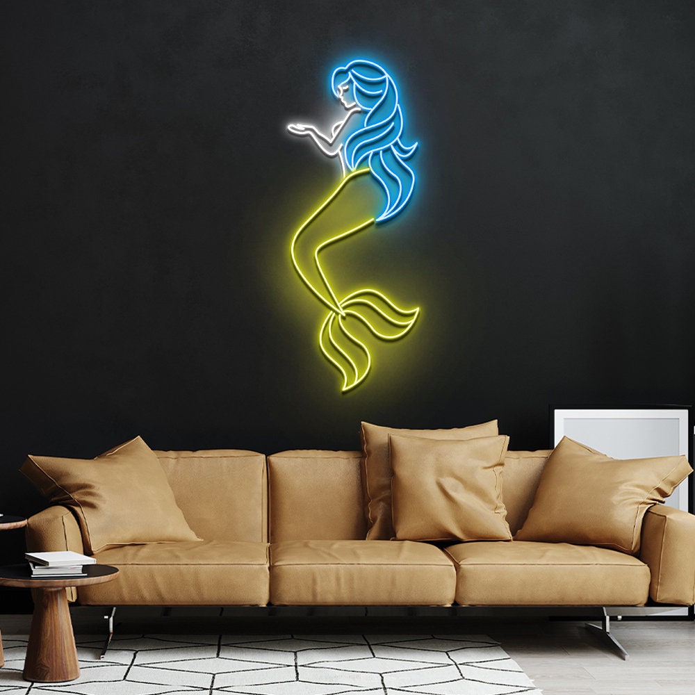 Mermaid NEON Sign Fairy Ocean Neon Sign Princess Led Light - Etsy