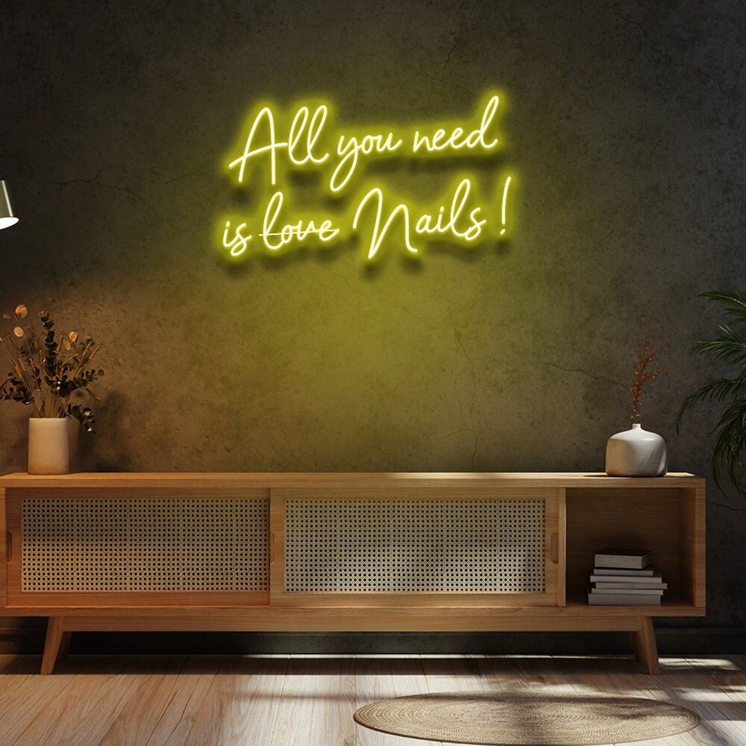 All You Need is Nails Sign Nail Salon Sign Beauty Salon LED Etsy