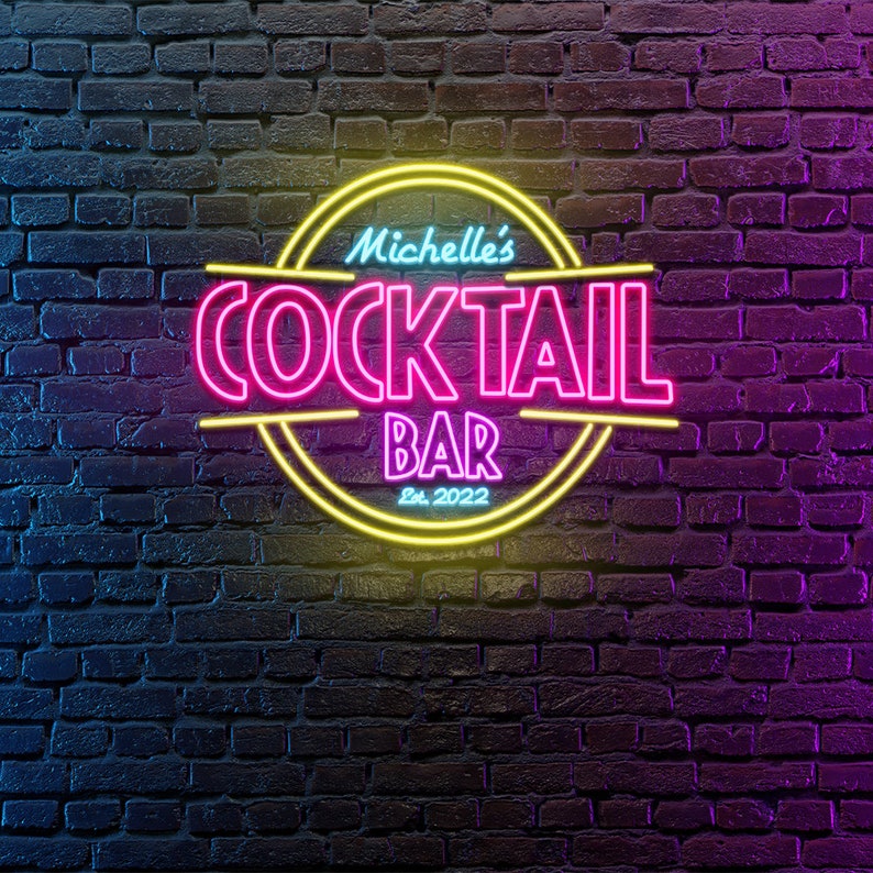 Bar Sign Lounge Neon Led Name Tropical Bar Hawaiian Bar Etsy