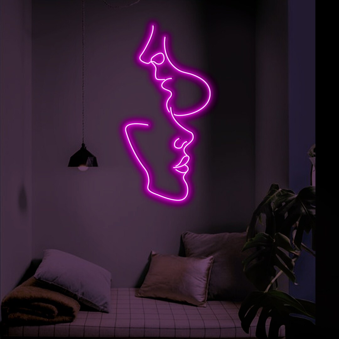Kiss Pattern Neon Sign KISS Neon Lights Romantic Kiss LED Etsy
