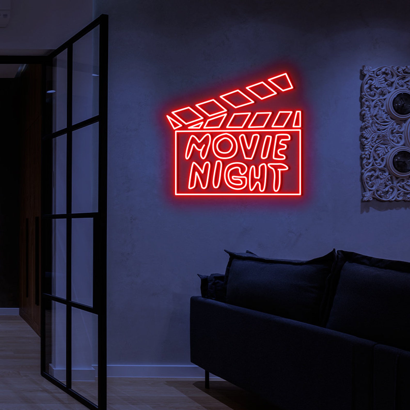 Movie Night Neon Sign Cinema Movie Neon Sign Film Neon Sign Etsy