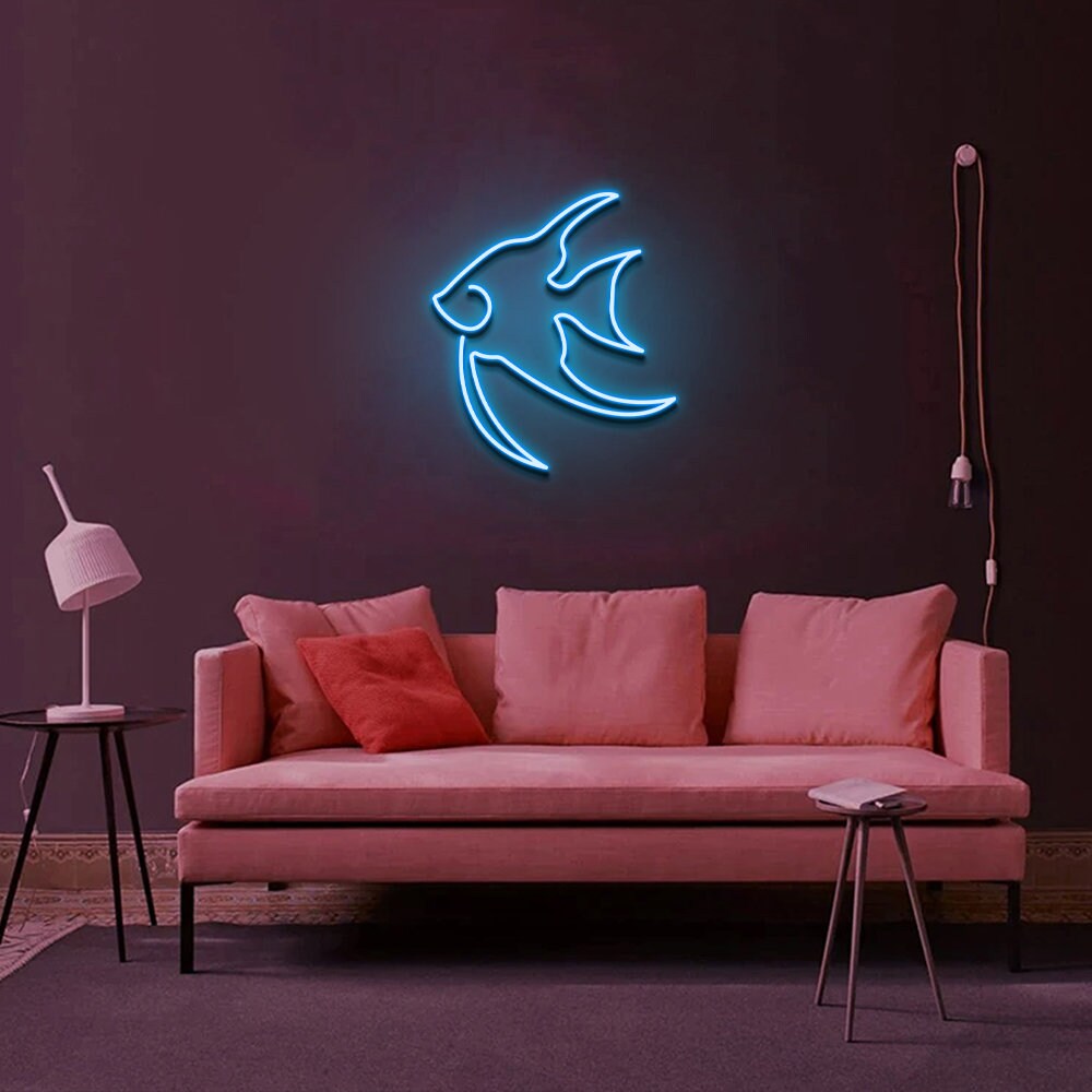 Angelfish Neon Sign Fishing Neon Sign Fish Neon Lights Etsy