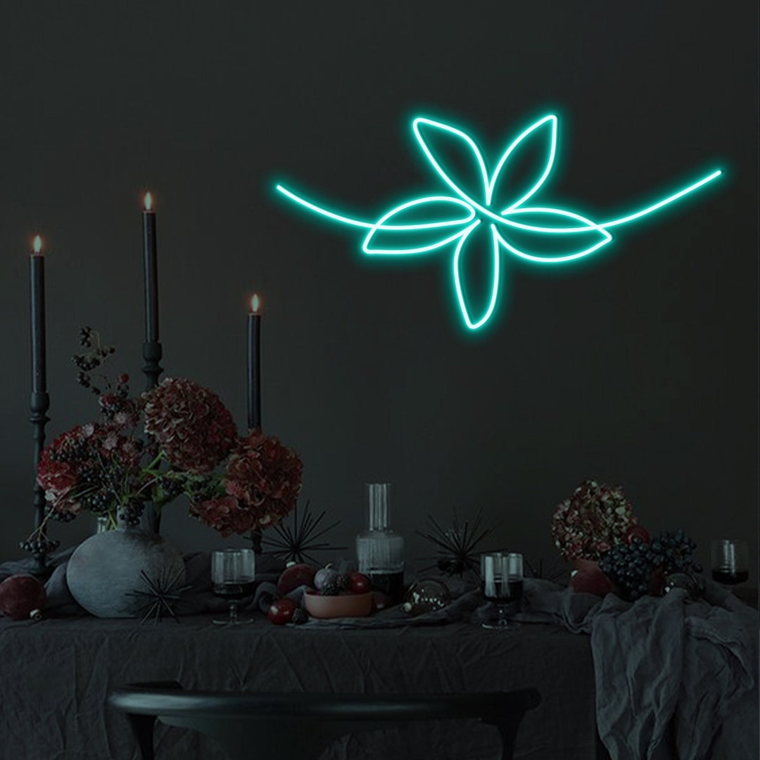 Plumeria Flower Neon Sign Garden Light Flower Logo Sign Led Etsy