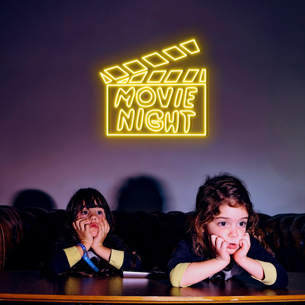 Movie Night Neon Sign Cinema Movie Neon Sign Film Neon Sign Etsy
