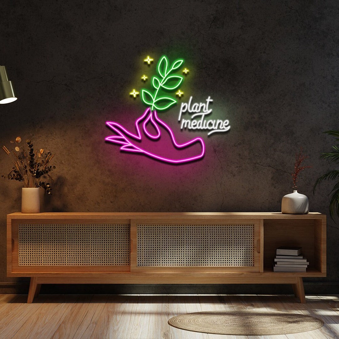 Plant Medicine Neon Sign Plant Neon Sign Witchy Neon Sign Etsy