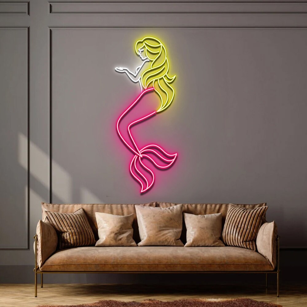Mermaid NEON Sign Fairy Ocean Neon Sign Princess Led Light - Etsy