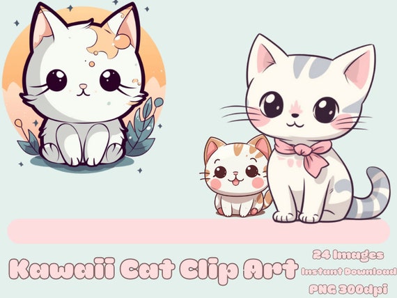 Cute Cats Clipart, Funny Cat Stickers Graphic by Pod Design