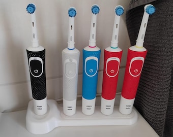 Electric Toothbrush Stand Compatible with Oral-B, Family Docking Station, Holds 2-5 Brushes, Bathroom Organizer