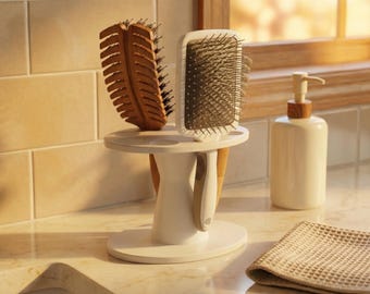 Hairbrush Stand, Countertop Organizer for 8 Brushes