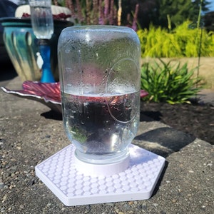 Bee Feeder for Regular Mouth Mason Jars, Beekeeping Equipment, Safe Honey Bee Watering Tray