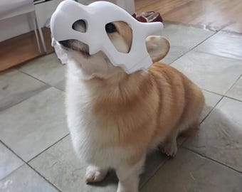 Dinosaur Bone Dog Mask, Pet Costume Headpiece, Halloween Skull Helmet