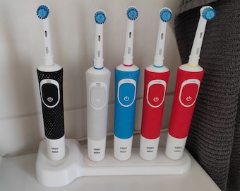 Porta spazzolino elettrico Oral-B, docking station per spazzolino familiare, può contenere da 2 a 5 spazzolini da denti, organizer per cure dentistiche per appartamenti e dormitori