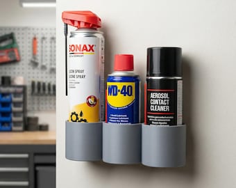 Spray Can Wall Rack, 3 Slot Workshop Storage Holder