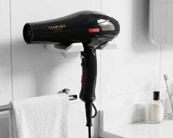 Hair Dryer Wall Mount, Universal Holder with Plug Slot