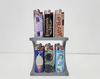 BIC ライター ディスプレイ スタンド、3x3 2 段ラック、スリーブ付き