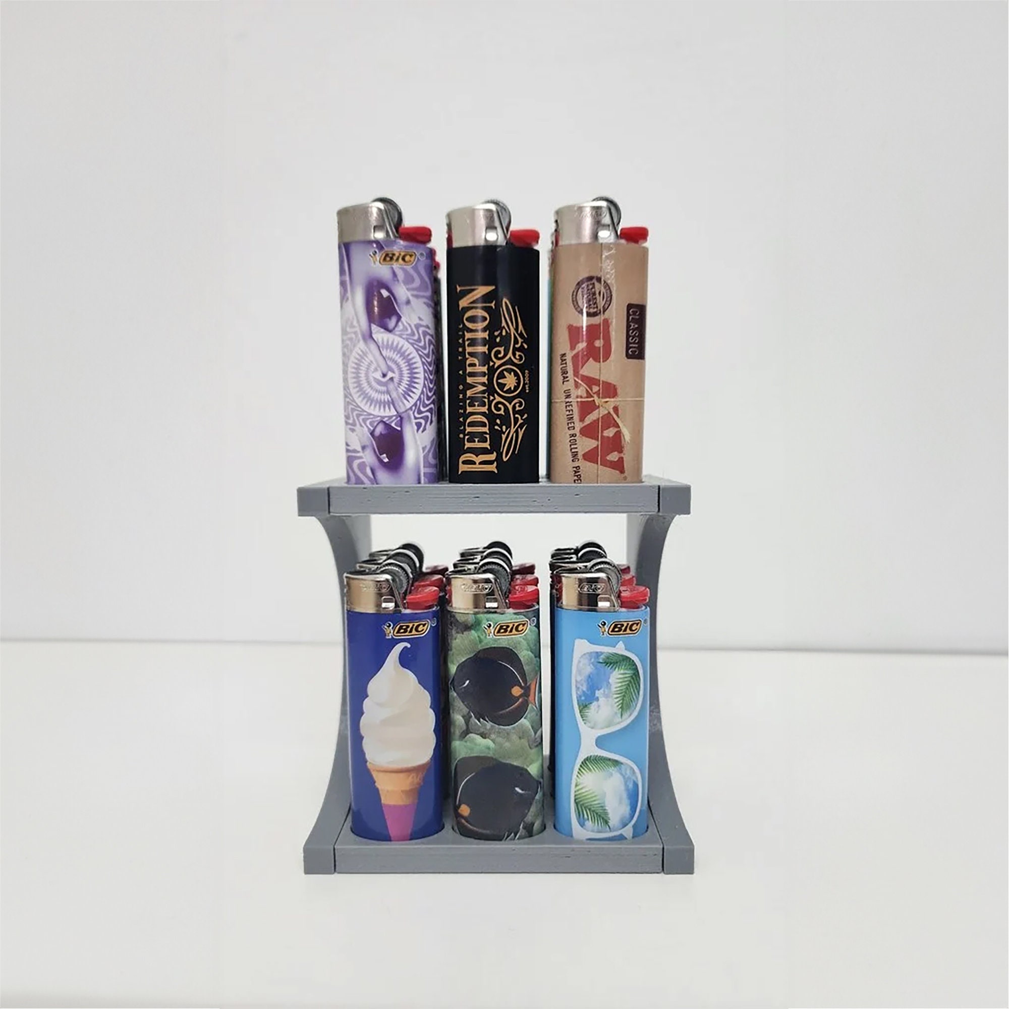 BIC ライター型三段ディスプレイ BICライター 3段 ディスプレイ 什器 ラック ビックライター