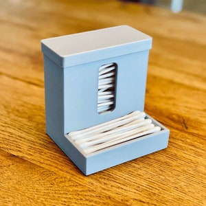 Q-Tip Dispenser, Modern Bathroom Storage, Sleek Q-Tip Holder, Essential Bathroom Organization Accessory