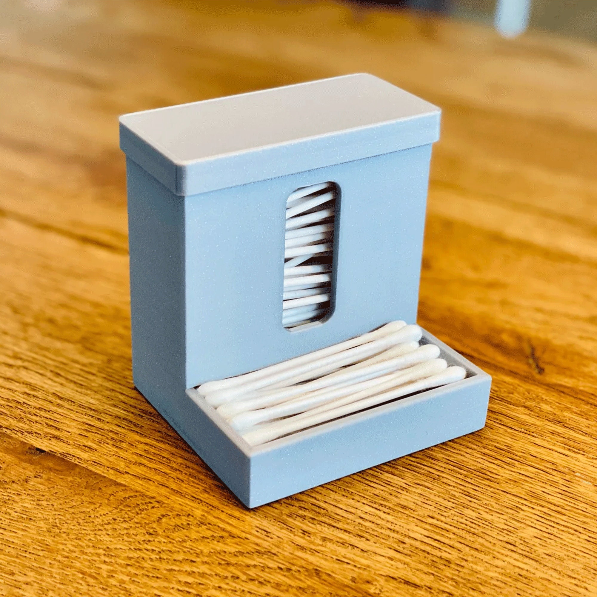 Q-Tip Dispenser, Modern Bathroom Storage, Sleek Q-Tip Holder, Essential Bathroom Organization Accessory