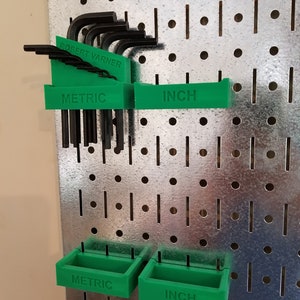Allen Wrench Pegboard Holders, Metric & Imperial Hex Key Storage, Garage Tool Organizer, Ideal Gift for DIY Enthusiasts