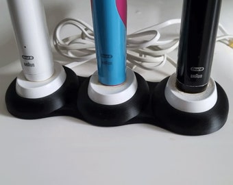 Porte-brosse à dents électrique Oral-B de taille familiale, peut accueillir 1 à 4 stations de brosse à dents, organisateur dentaire idéal pour les dortoirs et les appartements