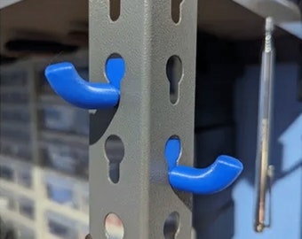 Garage Shelf Hook, Sturdy Storage Solution, Keyhole Hanger for Organization, Durable Workshop Accessory, Minimalistic Wall Storage
