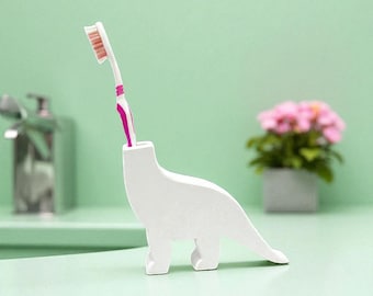 Dinosaur Toothbrush Holder With Drainage Hole, Fun Kids Bathroom Accessory