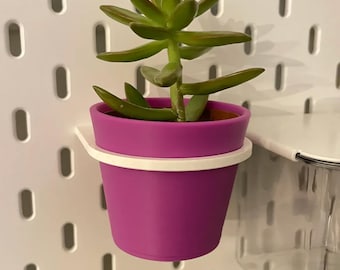 Plant Holder With Pot for IKEA Skadis, Succulent Pegboard Display